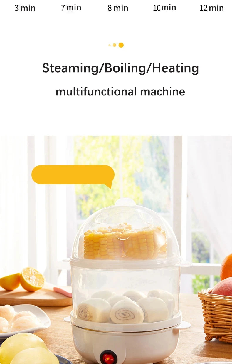 Multifunction Electric Egg Cooker & Steamer – Double Layer Breakfast Appliance