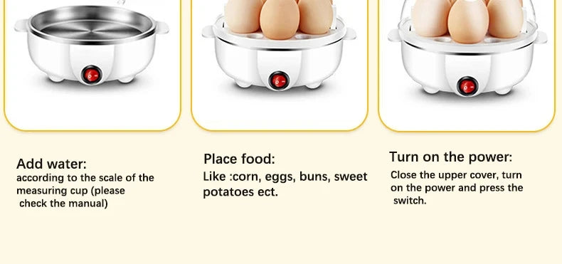 Multifunction Electric Egg Cooker & Steamer – Double Layer Breakfast Appliance