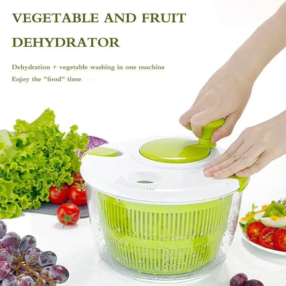 Salad Spinner & Vegetable Dryer – Hand Crank Food Dehydrator Basket