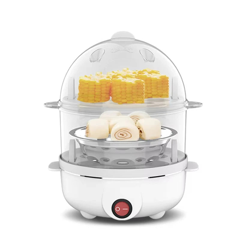 Multifunction Electric Egg Cooker & Steamer – Double Layer Breakfast Appliance