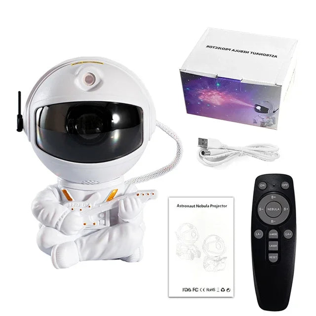 Astronaut Star Projector – Galaxy Night Light with LED Nebula