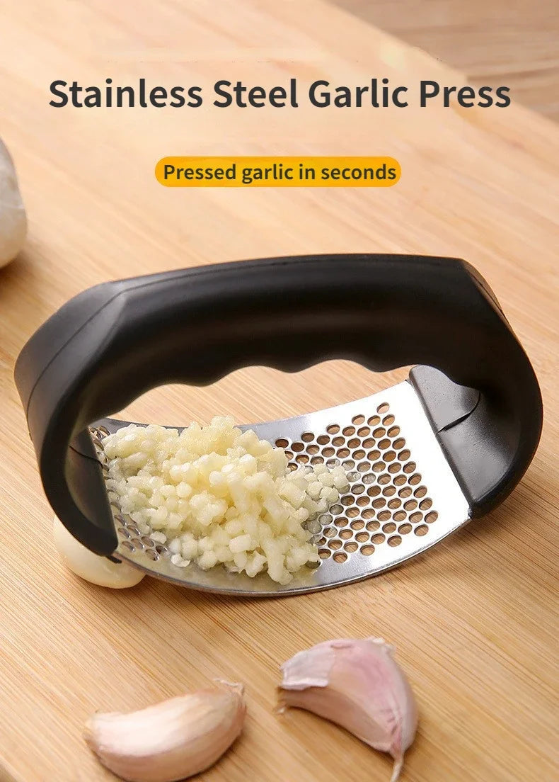 Stainless Steel Manual Garlic Press – Multifunctional Kitchen Tool