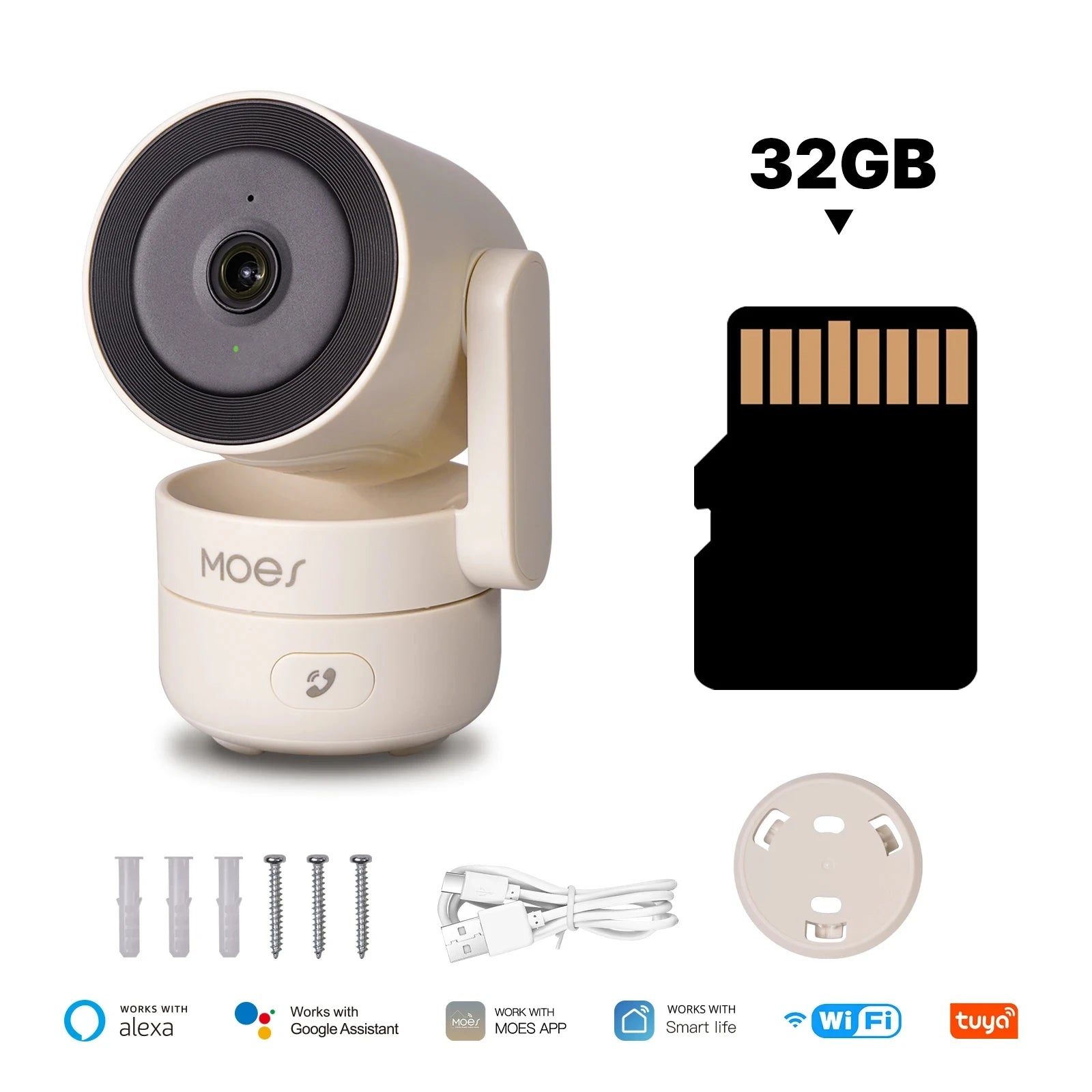 MOES Tuya WiFi Smart Security Camera – 4MP HD, Pan/Tilt, Night Vision