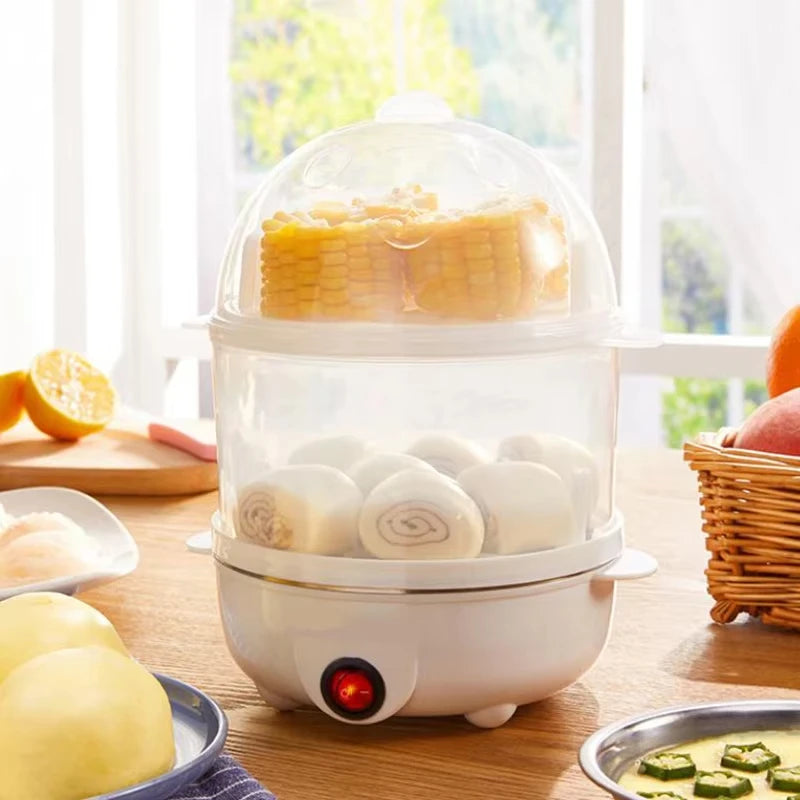 Multifunction Electric Egg Cooker & Steamer – Double Layer Breakfast Appliance