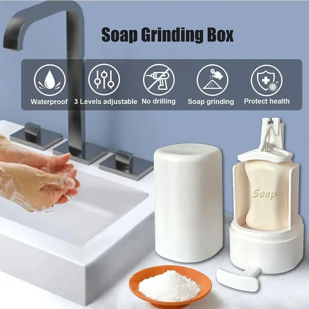 Stylish and Practical: Wall-Mounted Adjustable Soap Holder and Powder Grinder