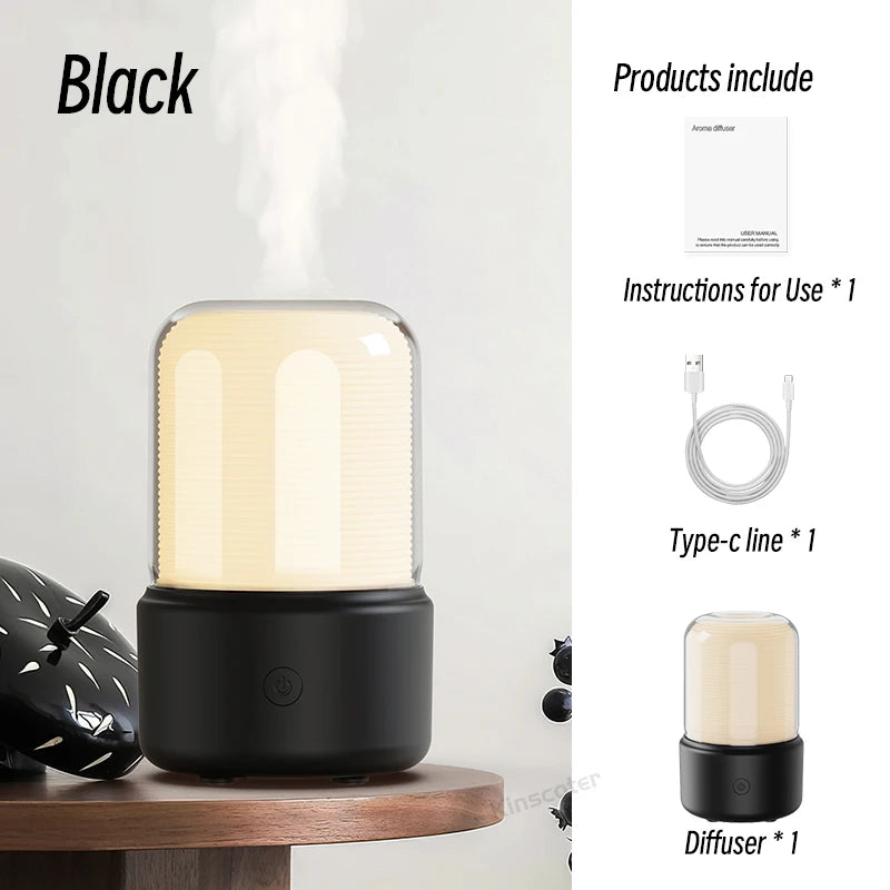 KINSCOTER Portable Mini Aroma Diffuser – USB Humidifier & Night Light