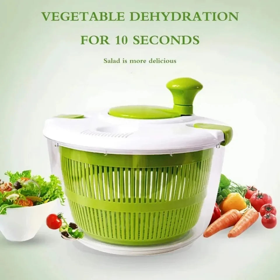 Salad Spinner & Vegetable Dryer – Hand Crank Food Dehydrator Basket