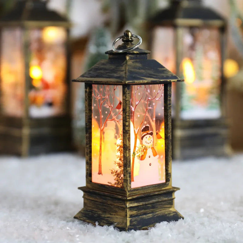 Christmas Snowman Wind Lamp – Small Night Light for Table Decor