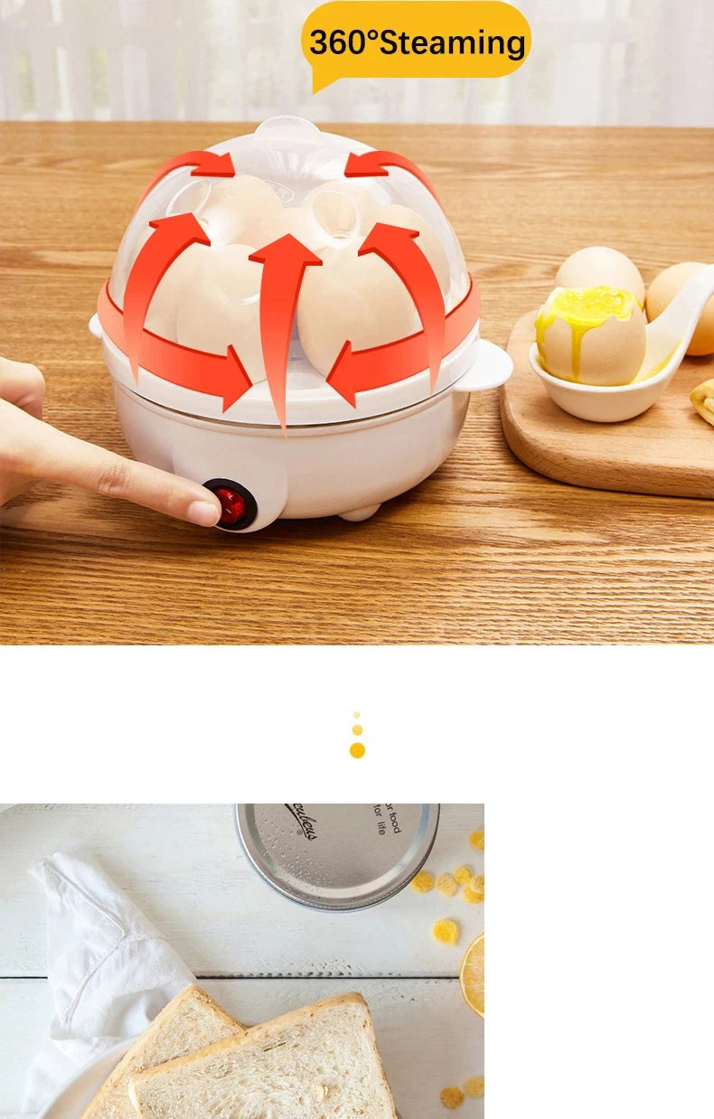 Multifunction Electric Egg Cooker & Steamer – Double Layer Breakfast Appliance