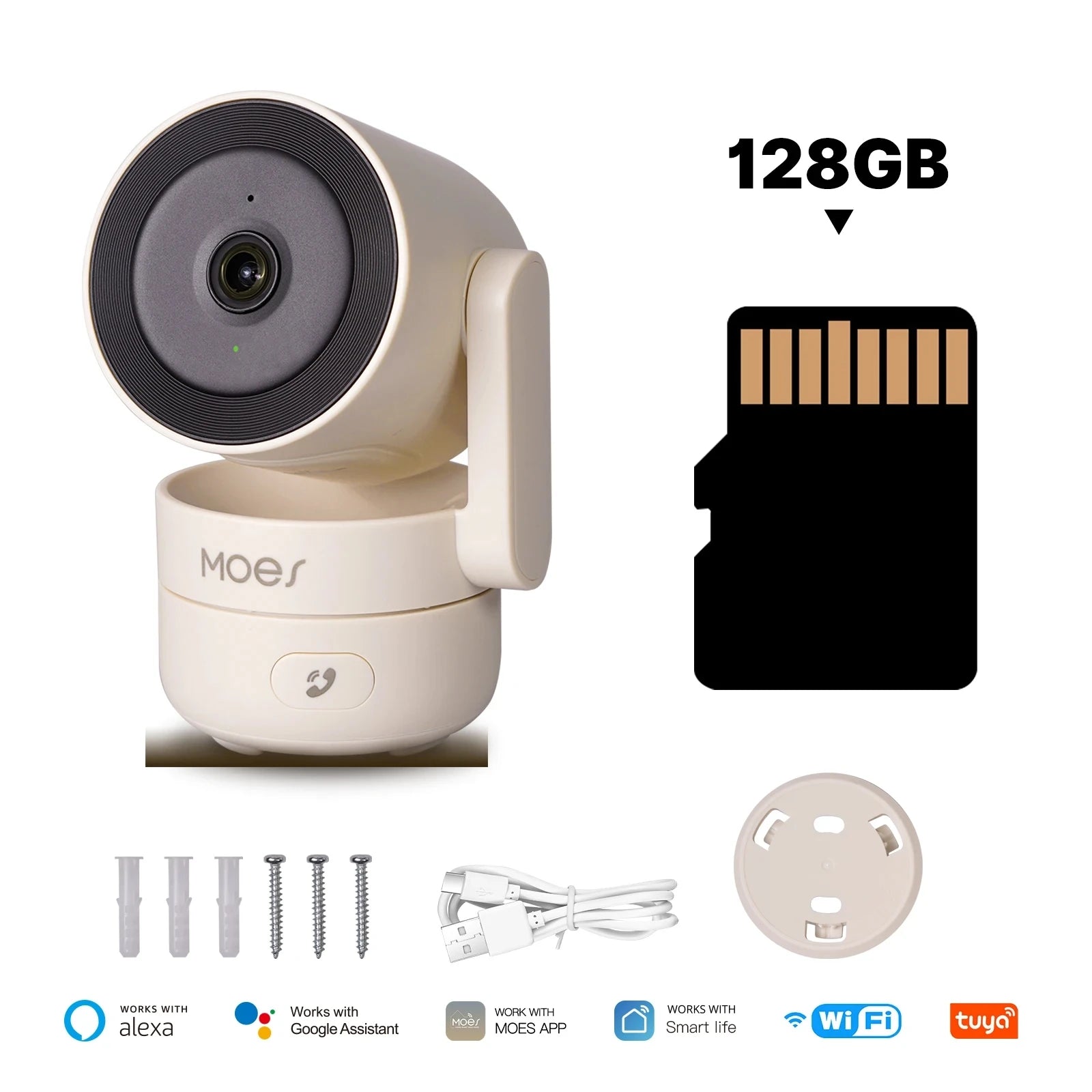 MOES Tuya WiFi Smart Security Camera – 4MP HD, Pan/Tilt, Night Vision