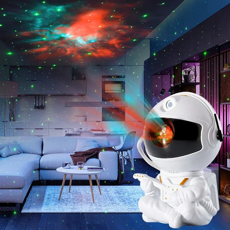 Astronaut Star Projector – Galaxy Night Light with LED Nebula