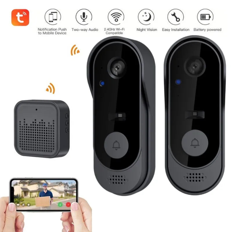 Tuya WiFi Smart Doorbell – HD Video, Night Vision, Waterproof