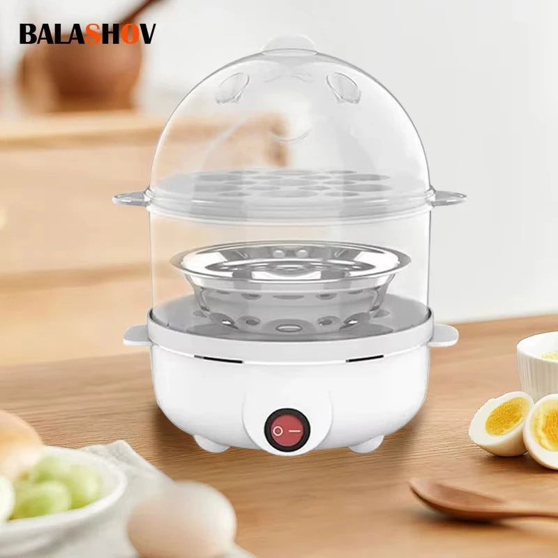 Multifunction Electric Egg Cooker & Steamer – Double Layer Breakfast Appliance