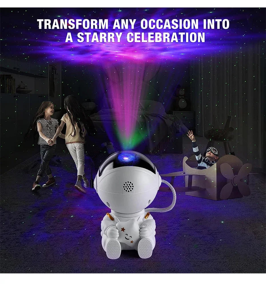 Astronaut Star Projector – Galaxy Night Light with LED Nebula