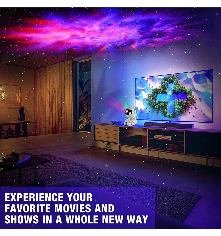 Astronaut Star Projector – Galaxy Night Light with LED Nebula